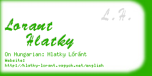 lorant hlatky business card